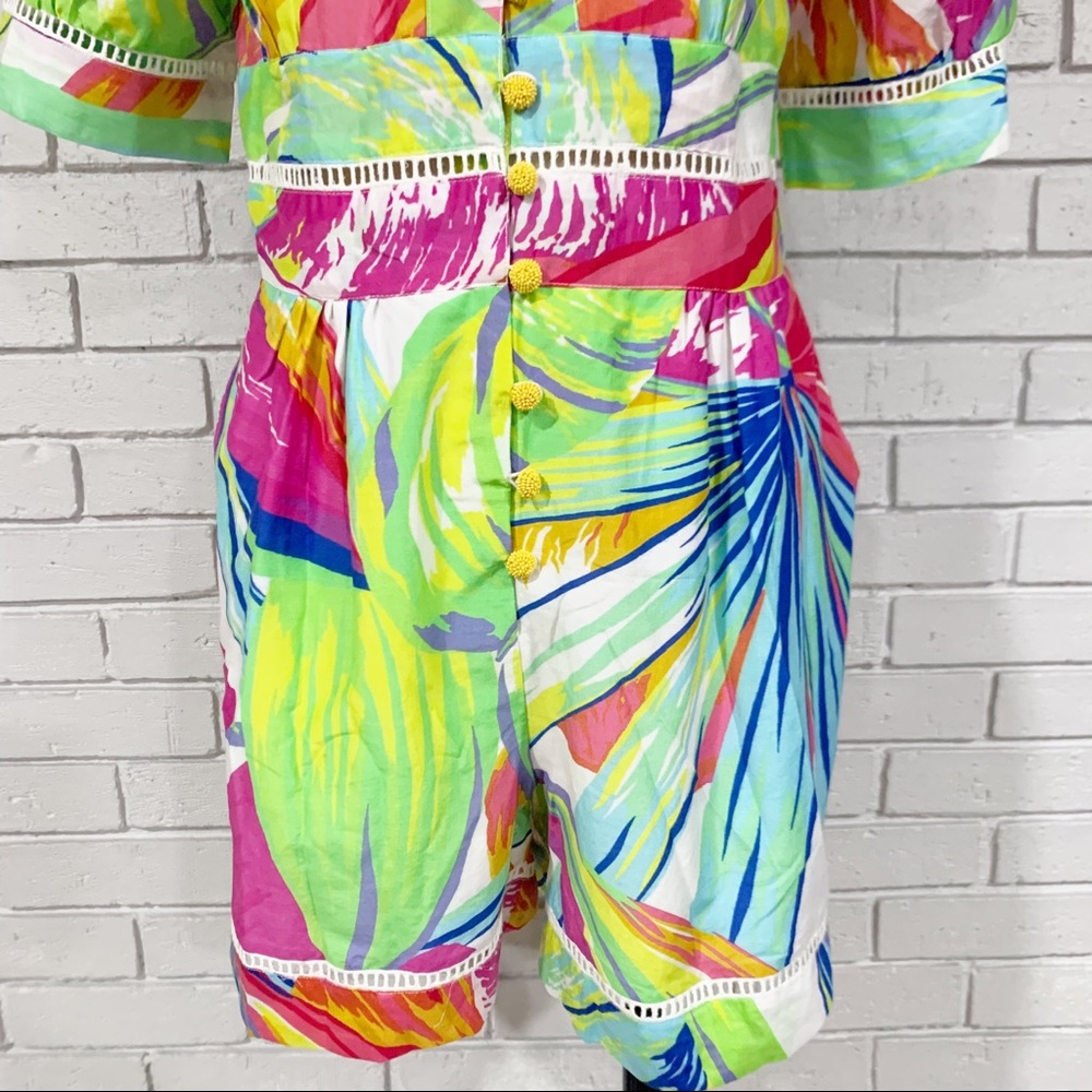 Farm Rio Women’s Rainbow Leaves Cotton Romper - Picture 3 of 13